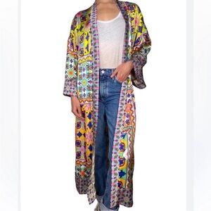 Zara NWOT belted bohemian print kimono/robe